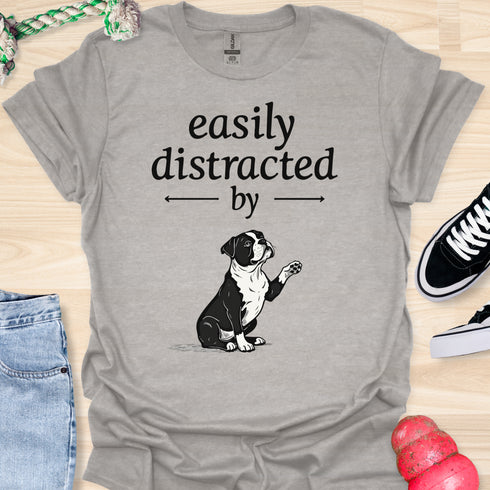 Easily distracted by bulldogs - V10 - Cute Sitting Paw T-Shirt